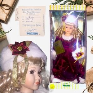 Irina Seymour Mann Porcelain Christmas Doll Blonde